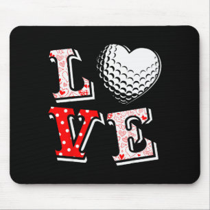 Valentine Love Golf Heart Valentine Day Women Men  Mouse Pad