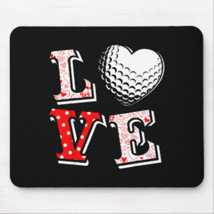 Valentine Love Golf Heart Valentine Day Women Men Mouse Pad