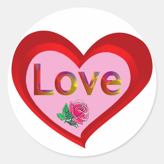 Valentine Love Heart Stickers (Front)