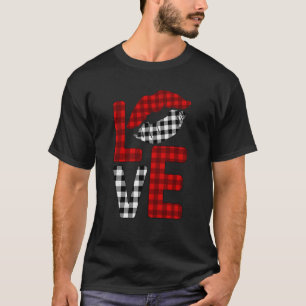 Valentine Love Lips Striped Plaid T-Shirt