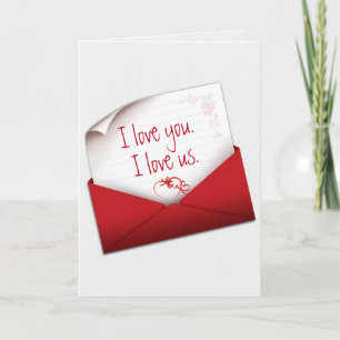 Valentine Love Note dans la carte Enveloppe Rouge