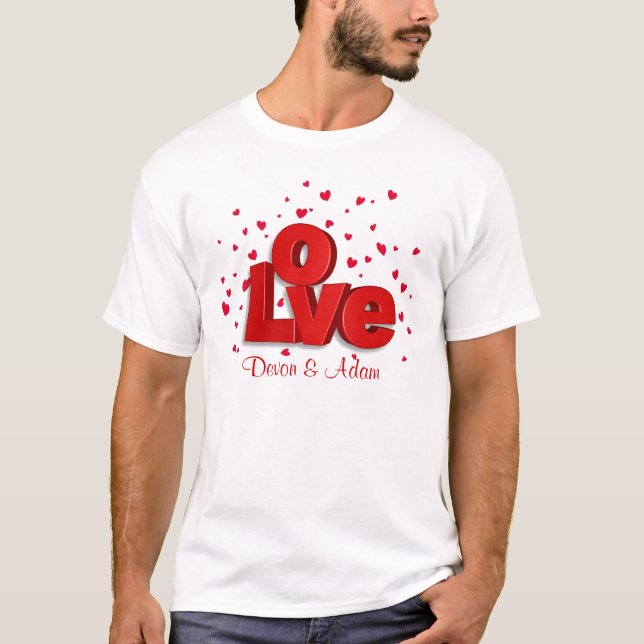 Valentine LOVE Personalized T-shirt (Front)