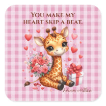 Valentine Love Rose Bouquet Giraffe
