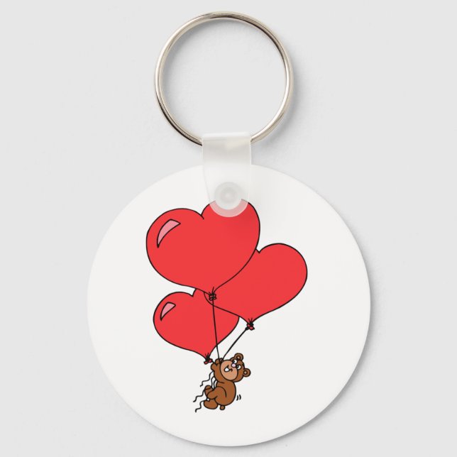 Valentine Love Stuffed Bear Cute Keychain (Front)