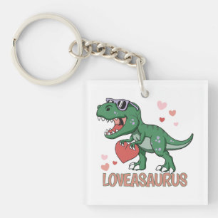 Valentine Loveasaurus Keychain