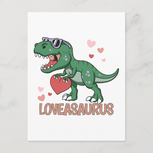 Valentine Loveasaurus Postcard (Front)
