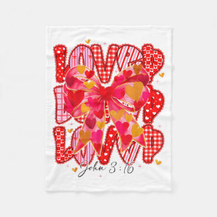 Valentine Loved John 3_16 Jesus Christian Cross Gi Fleece Blanket