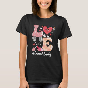 Valentine Lunch Lady Love Retro Groovy Valentine's T-Shirt