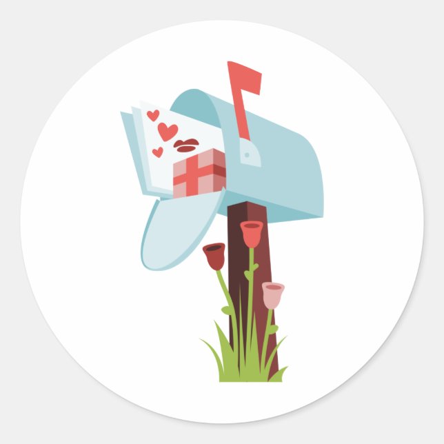 Valentine Mailbox Classic Round Sticker (Front)