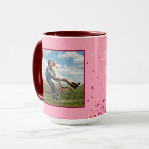 Valentine Maroon Personalize PHOTO TEMPLATE Gift Mug