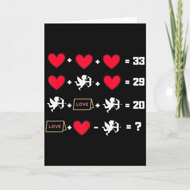 Valentine Math Equations Shirt For Math Teachers M Card (Front)