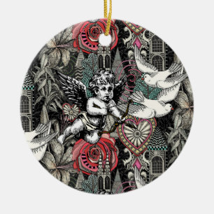 valentine maximalism col dark ceramic ornament