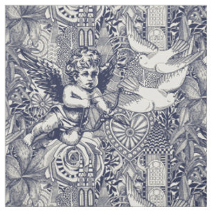 valentine maximalism navy blue pearl fabric