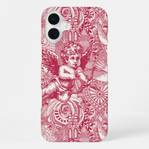valentine maximalism viva magenta half pearl iPhone 16 plus case
