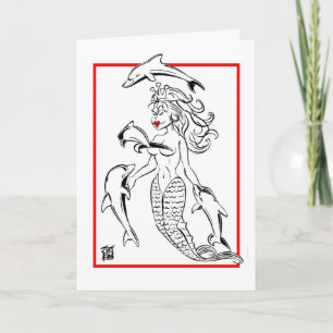 Valentine: "MERMAID DANCE #4" Holiday Card