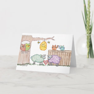 Valentine Message from animals Holiday Card