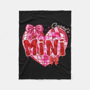 Valentine Mimi Coquette Bow Disco Heart Grandma Mo Fleece Blanket