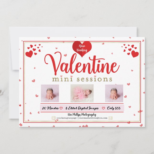 Valentine Mini Sessions Photography Minis Photo  Invitation (Front)