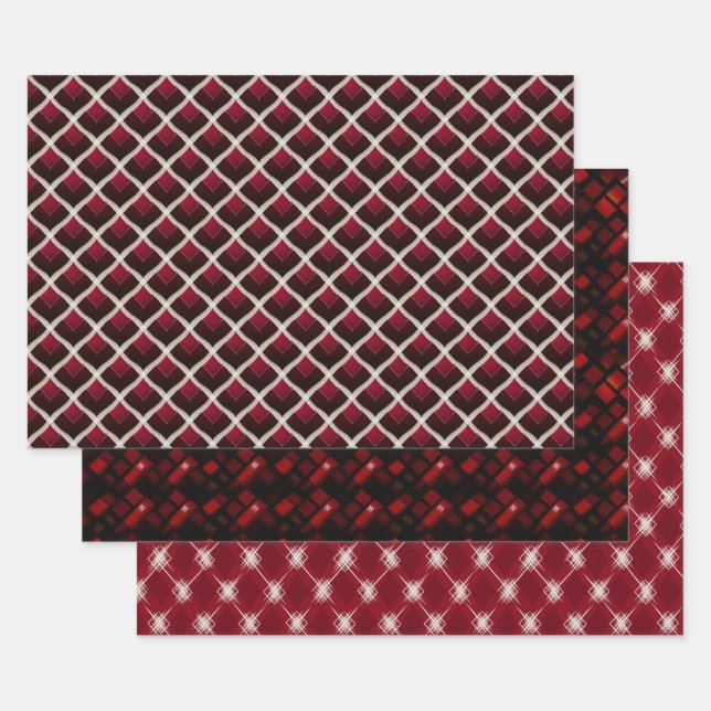 Valentine Modern Argyle Pattern Set No4 Wrapping Paper Sheet (Set)