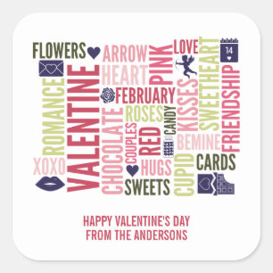 Valentine Mots Stickers Saint Valentin