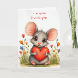 Valentine Mouse for Granddaughter Card