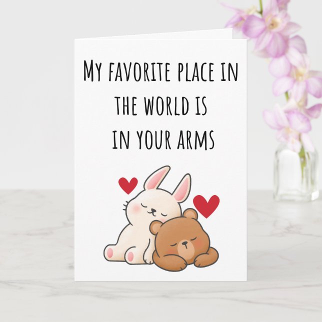 Valentine My Favourite Place in The World Folded Card (Orchid)