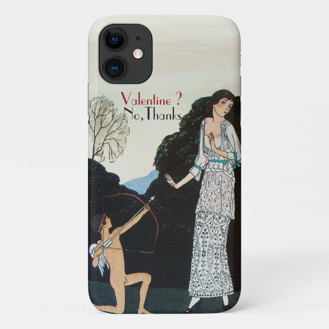 VALENTINE ? NO,THANKS /RETRO ANTI VALENTINE'S DAY Case-Mate iPhone CASE (Back)