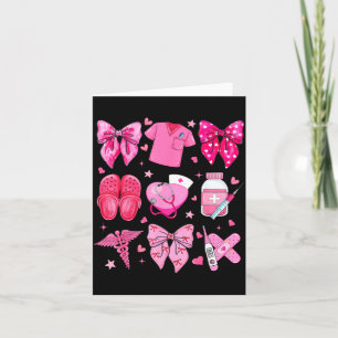 Valentine Nurse Nk Bow Rn Pct Cna Nurse Girl Women Card