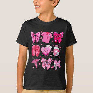 Valentine Nurse Nk Bow Rn Pct Cna Nurse Girl Women T-Shirt