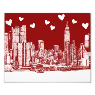valentine NYC skyline Photo Print