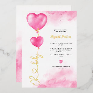 Valentine oh baby love pink hearts baby shower