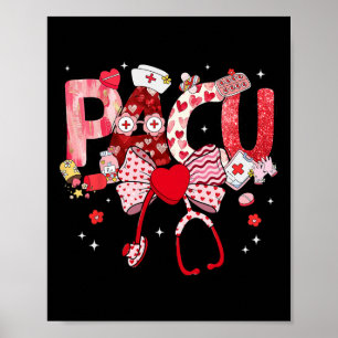 Valentine Pacu Nurse Coquette Bow Stethoscope Girl Poster