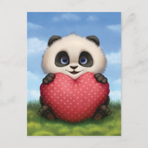 Valentine Panda Holiday Postcard