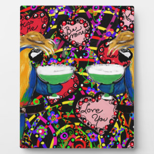 Valentine Parrots Plaque