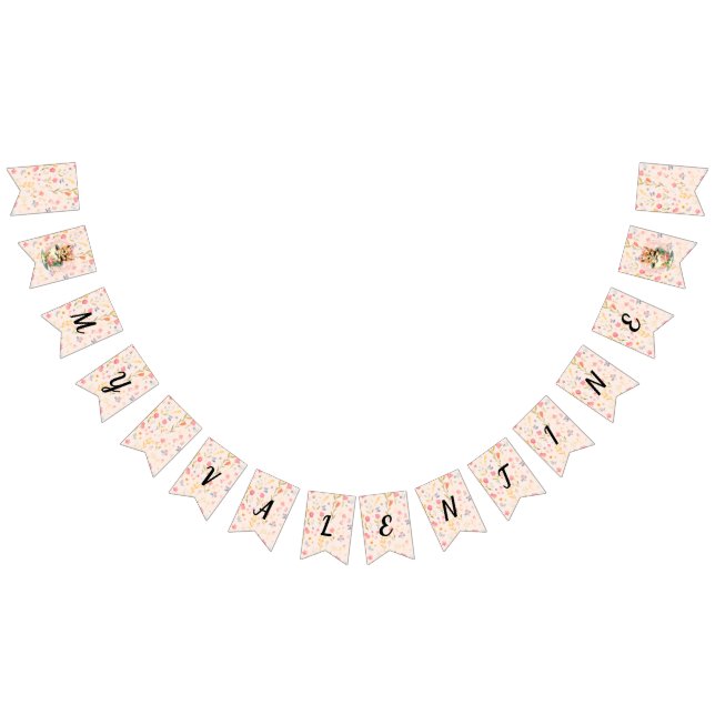 Valentine Party Decor with Roses and Cute Kitten Bunting Flags (All)