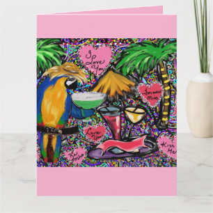 Valentine Party Parrot Card