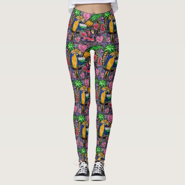 Valentine Party Parrot Leggings (Front)