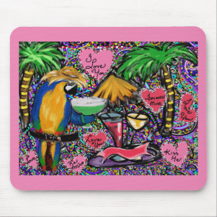 Valentine Party Parrot Mouse Pad