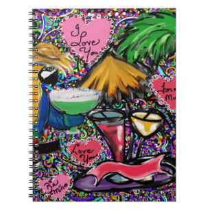 Valentine Party Parrot Notebook