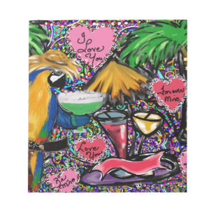 Valentine Party Parrot Notepad