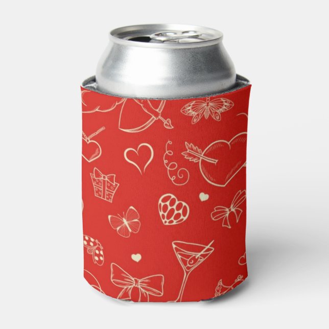Valentine Pattern 2 Can Cooler (Can Front)