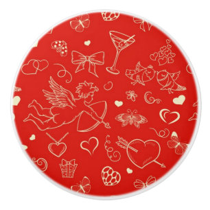 Valentine Pattern 2 Ceramic Knob
