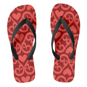 Valentine Pattern Flip Flops