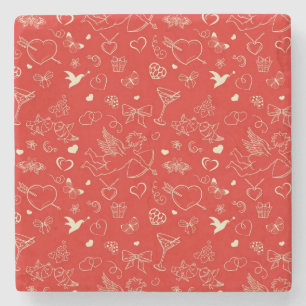Valentine Pattern Stone Coaster