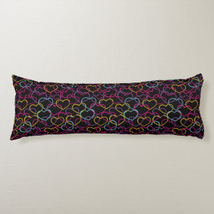 Valentine Pattern with Colour Hearts Body Pillow