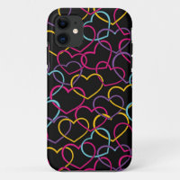 Valentine Pattern with Colour Hearts