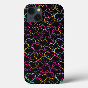 Valentine Pattern with Colour Hearts iPhone 13 Case