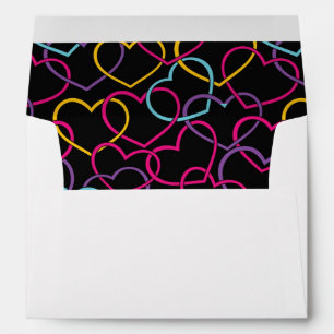 Valentine Pattern with Colour Hearts Envelope
