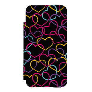 Valentine Pattern with Colour Hearts Incipio Watson™ iPhone 5 Wallet Case