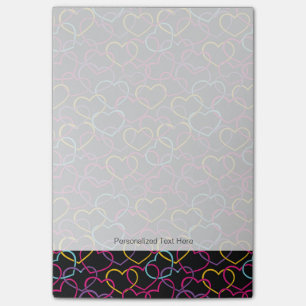 Valentine Pattern with Colour Hearts Post-it Notes